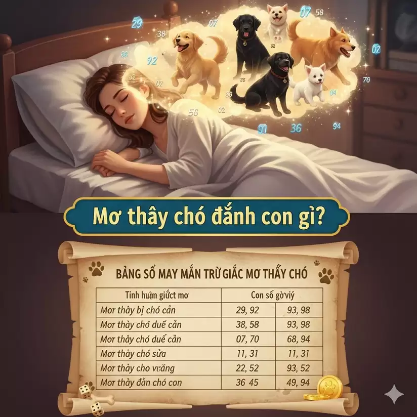 Mơ thấy chó đánh con gì? Giải mã giấc mơ thấy chó may mắn