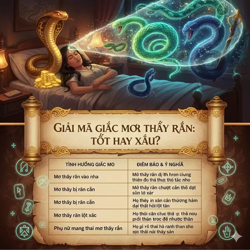 Mơ thấy rắn là điềm gì? Giải mã giấc mơ thấy rắn Tốt hay Xấu?